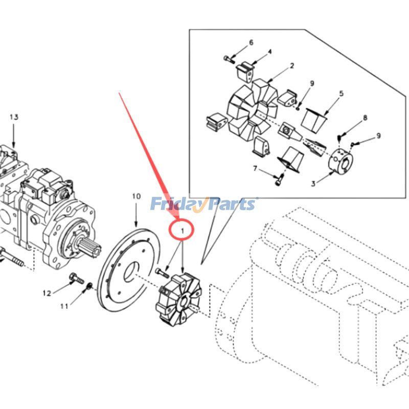 FridayParts Flexible Kupplung & Schraube