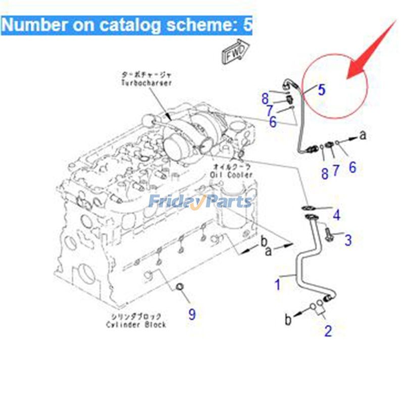 Flexibler Schlauch 6754-51-8220 für Komatsu Radlader WA380-6 WA320PZ-6 WA250PZ-6 Motor SAA6D107E-1L SAA6D107E-1J SAA6D107E-1D