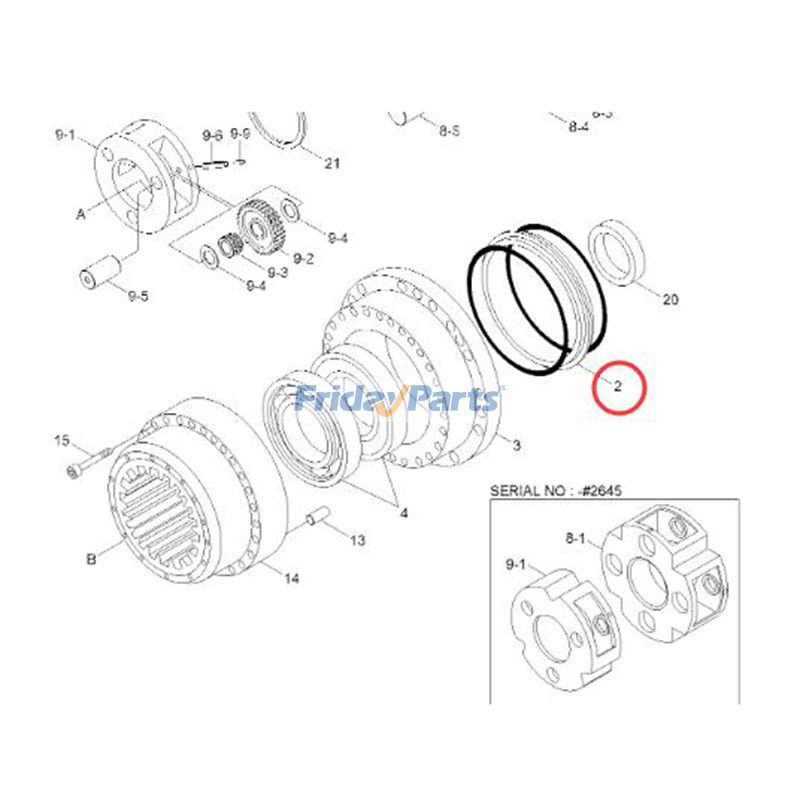 Floating Seal R290-7 R250LC-7 R250LC-7A R250LC-9 R290LC-7 R290LC-7A R290LC-7H R290LC-9 for Excavator