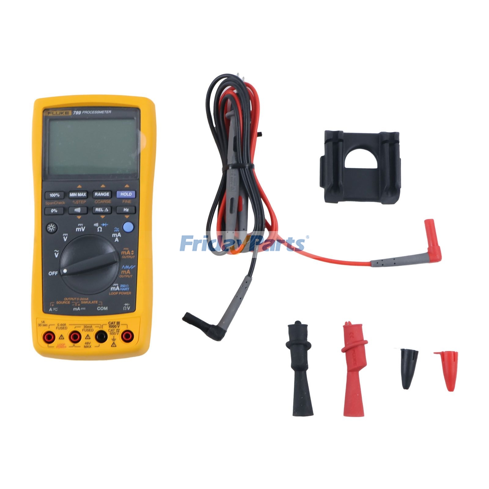 Multímetro digital y calibrador de lazo mA Fluke 789 ProcessMeter con alimentación de lazo de 24 V para control de procesos industriales de FridayParts