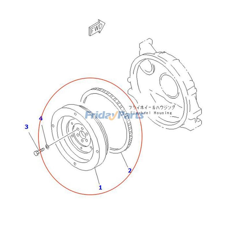 Conjunto de volante 6204-31-4271 para motor Komatsu 4D95L-1 4D95LE-2 SAA4D95LE-5 S4D95LE-3 Excavadora PC88MR-8 Para KOMATSU