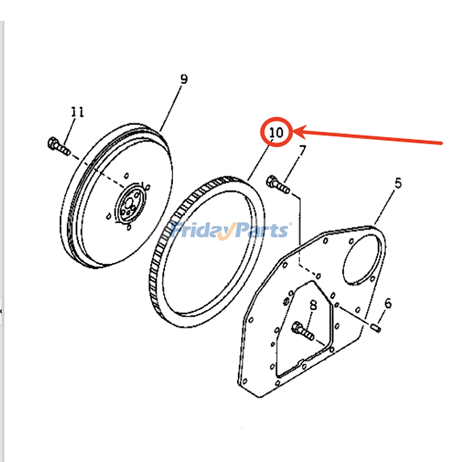 Anillo dentado del volante 124060-21600 para motores Yanmar 2T75HL-GH 2TN66E-YL 3TNM72 3TNM74F 3TNV70 3TNV76 3TNV80. Calidad superior con 3 años de garantía. 