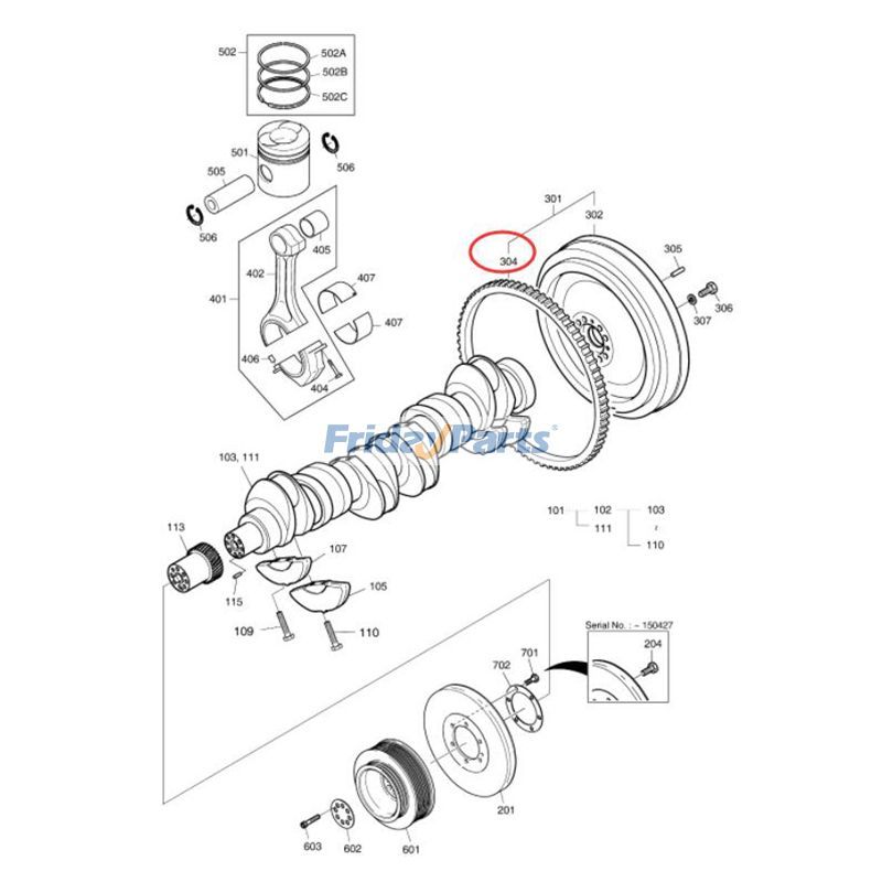 Flywheel Gear Ring Daewoo Komatsu 330-III 330LC-V 400LC-V for Excavator