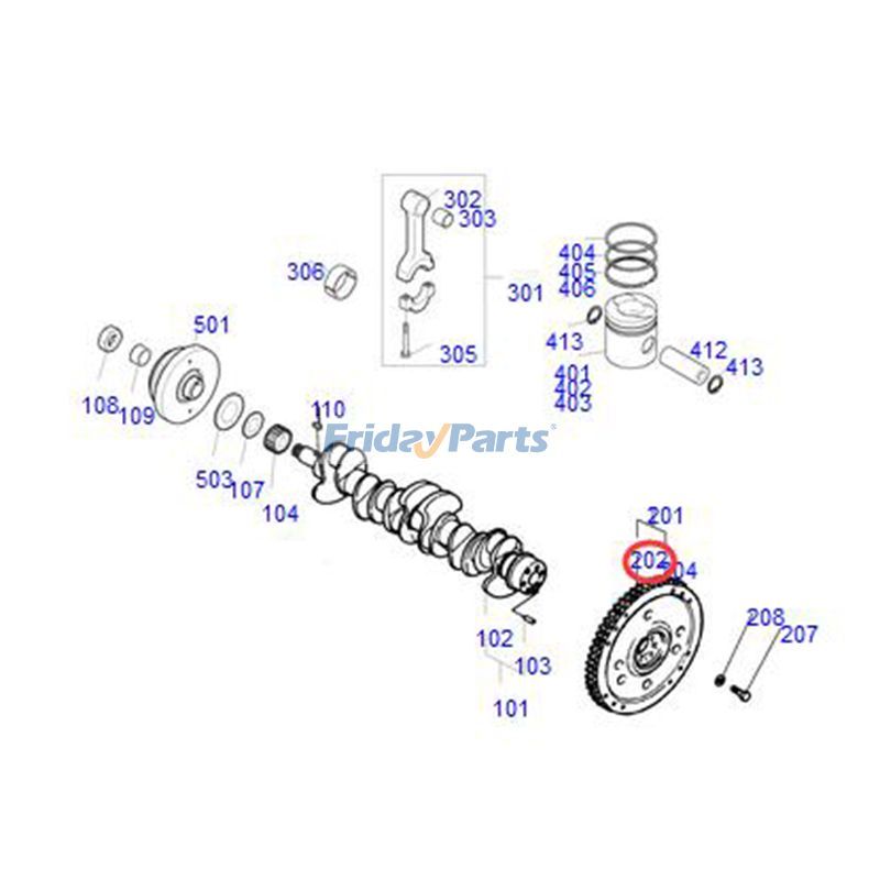 Flywheel Ring Gear Komatsu DDX140W DX140W-3 DX160W-3 DX210 for Excavator