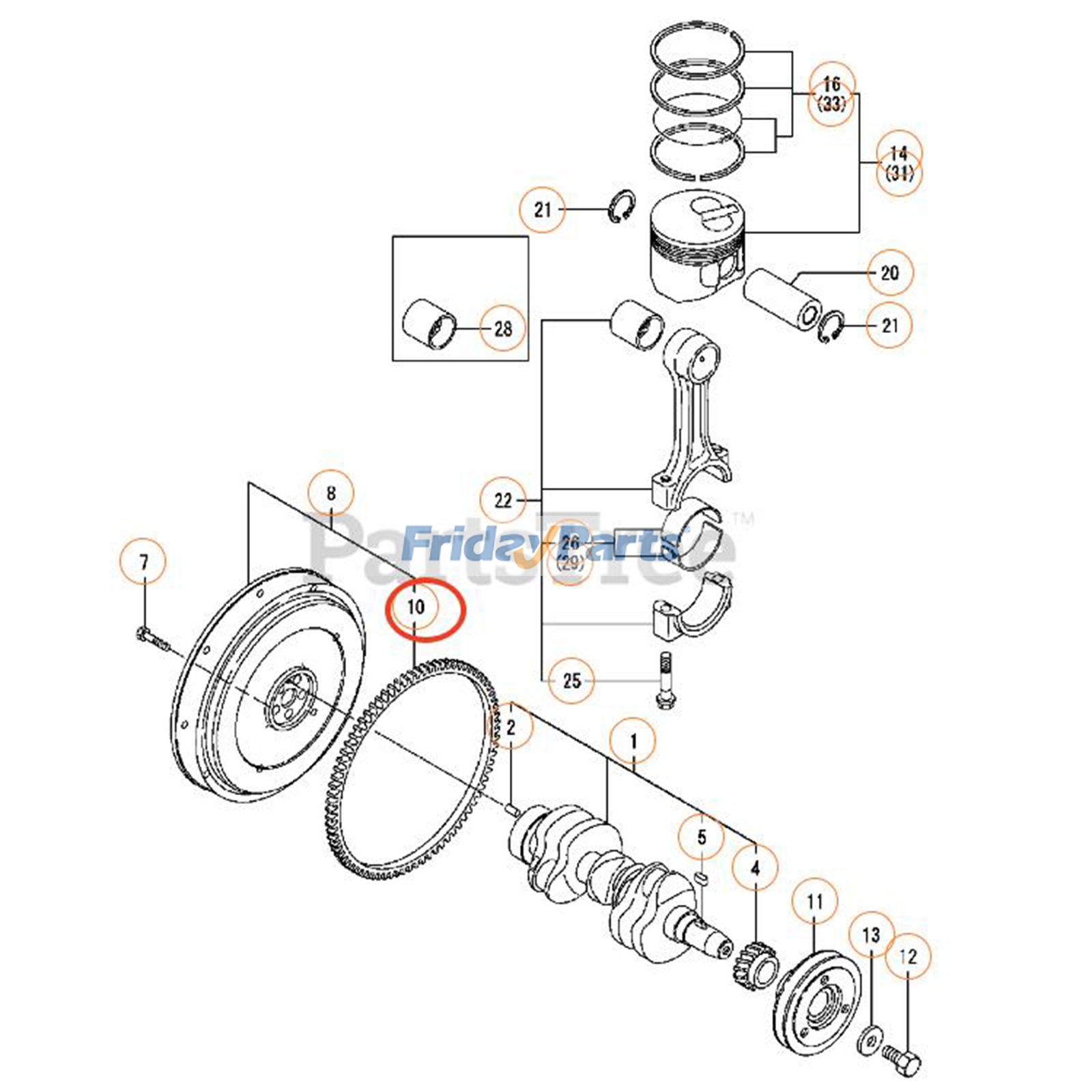 Flywheel Ring Gear for Sport UTV/ATV