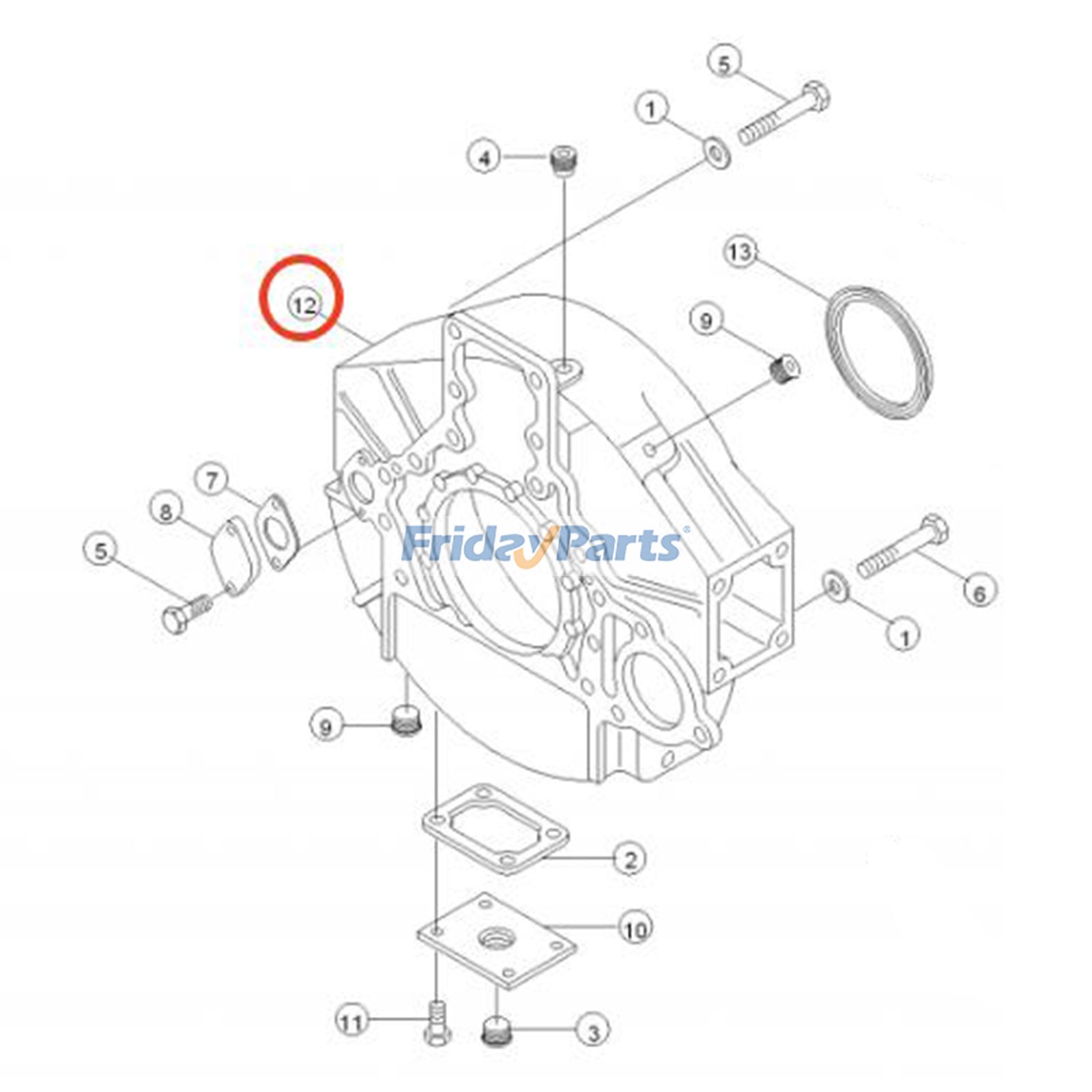 Carcasa del volante 3417501 para motor Cummins M11 ISM11 QSM11 Cargador Hyundai HL780-9 HL780-7A Excavadora R450LC-7A Para DOOSAN,Para HYUNDAI