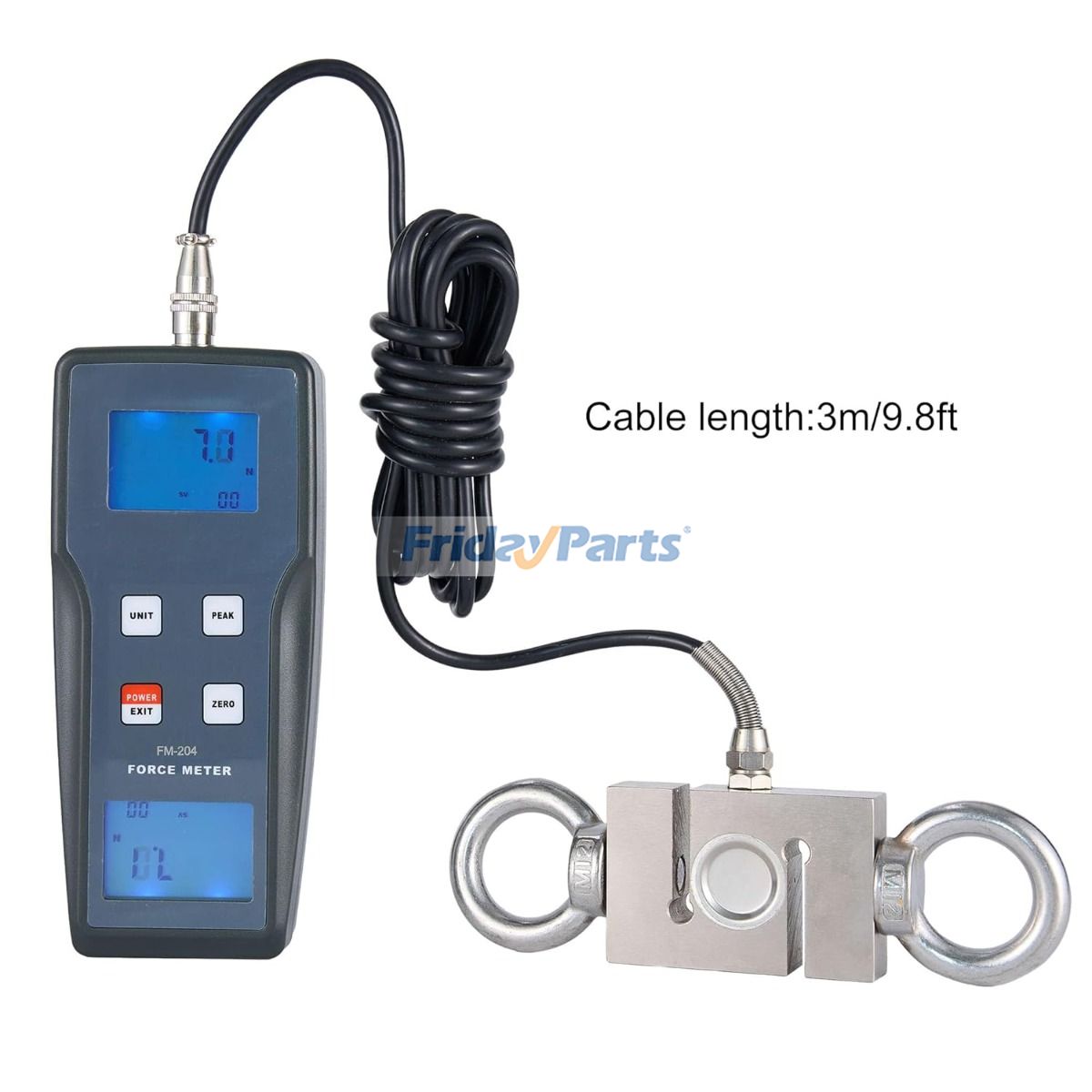 その他 9800N 1000kgf 2200Lbf デジタルフォースゲージ プッシュプルゲージ ダイナモメーター 外部ロードセルセンサー付き ピークトラックモード 0.5% 精度