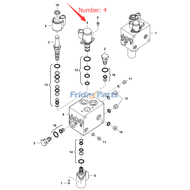 Válvula solenoide de 2 velocidades 7010005 para cargadoras Bobcat T630 T650 T750 T770 T870 para Pala cargadora Para BOBCAT FridayParts