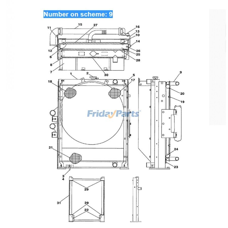 For Case Excavator CX240 CX240LR Hydraulic Oil Cooler LN00066
