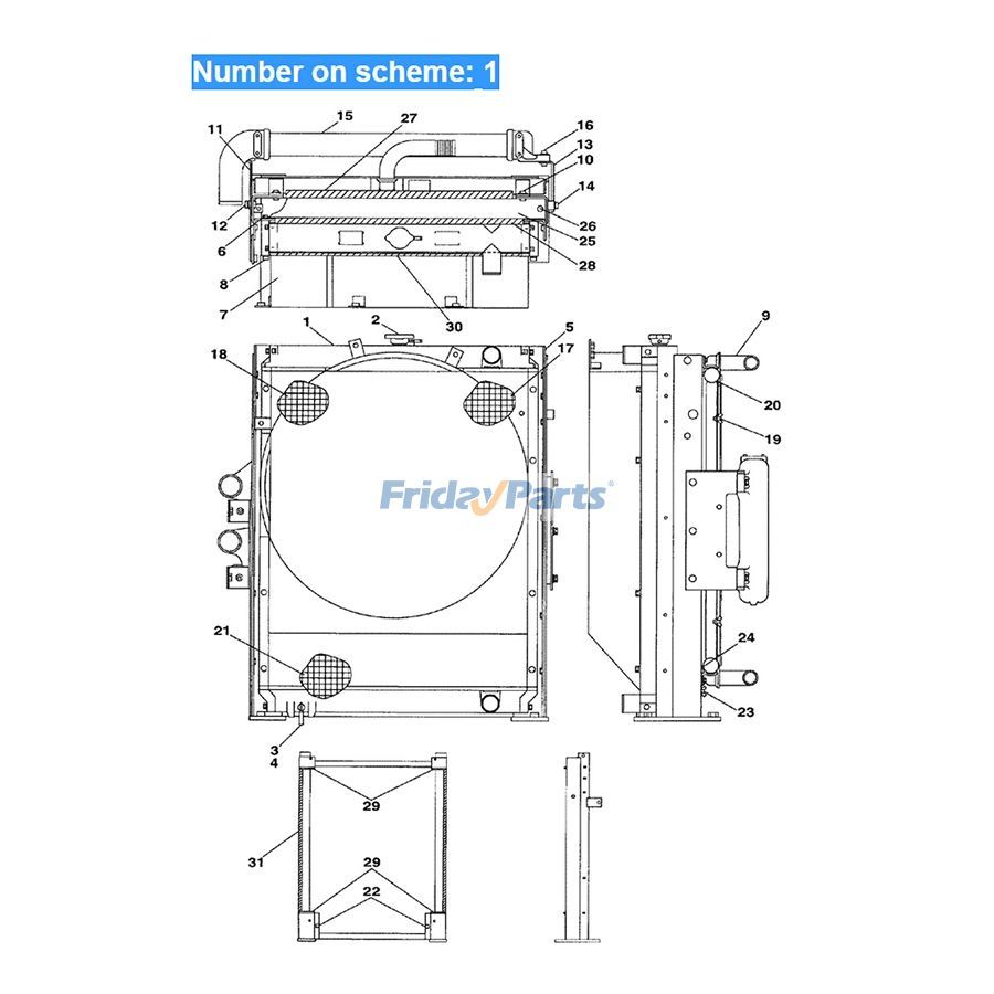 Para escavadeira Case CX240 CX240LR Tanque de água Radiador Núcleo ASS'Y LN00065 para Escavadora 