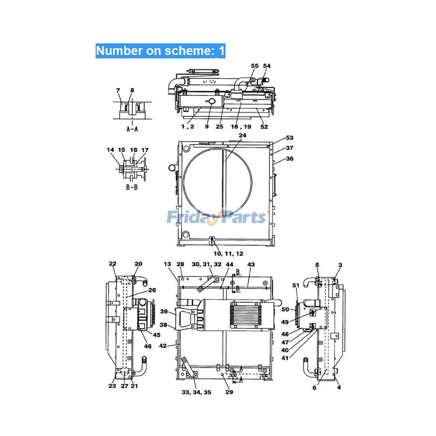 Para escavadeira Case CX240B CX240BLR Tanque de água Radiador Núcleo ASS'Y LN001870 LN002920