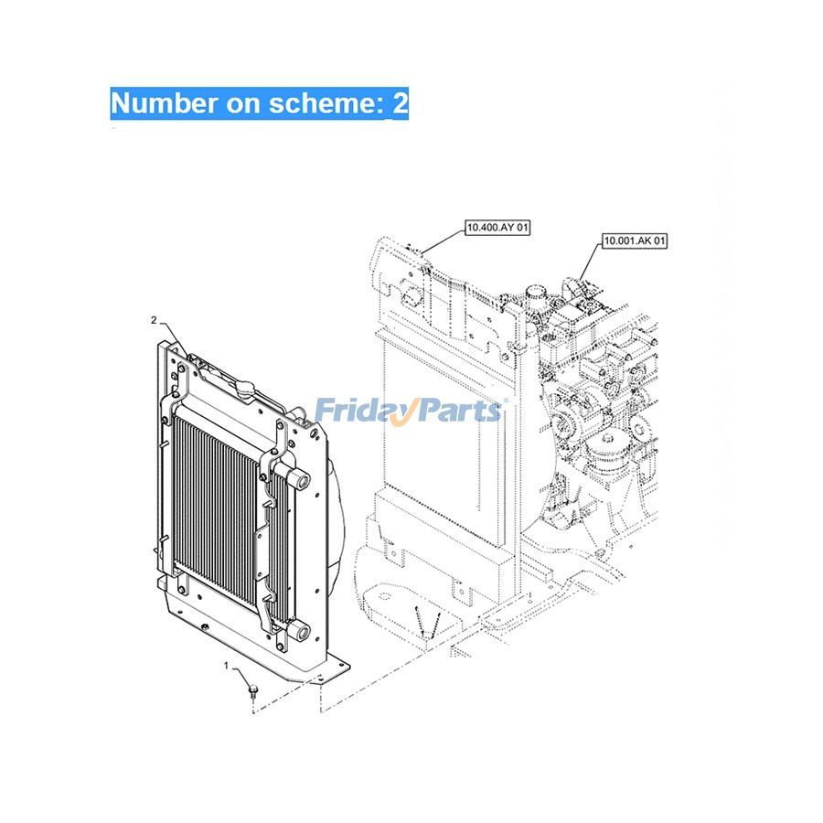Para escavadeira Case CX55B Tanque de água Radiador Núcleo ASS'Y PS05P00002F1 FridayParts