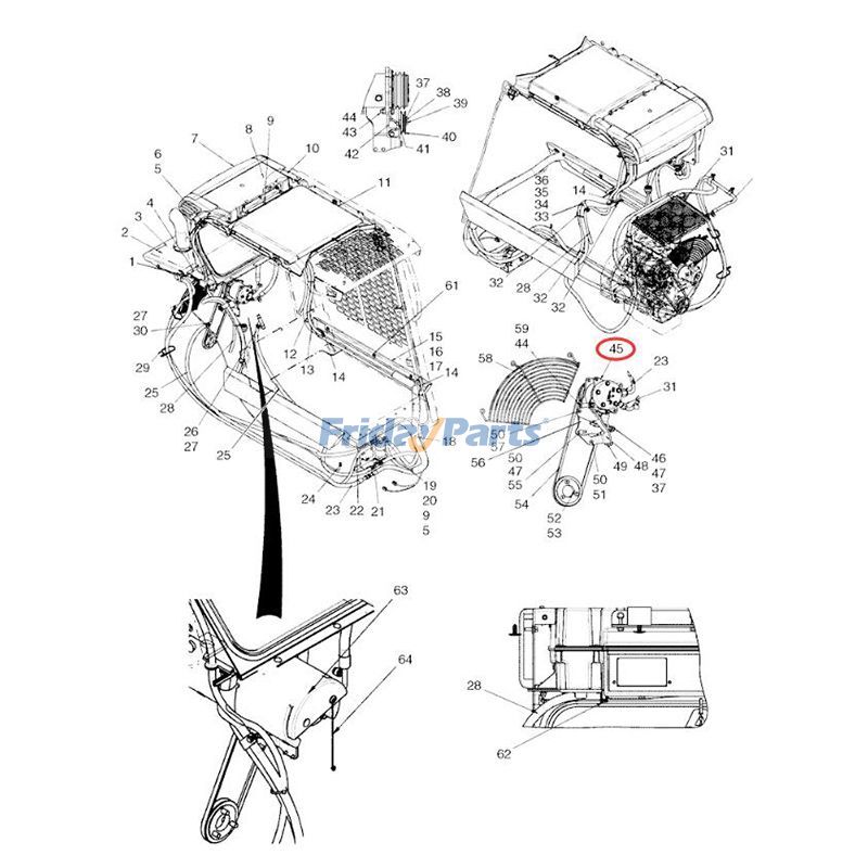 12V SD5H11 A/C Compressor Skid Steer For CASE Loader