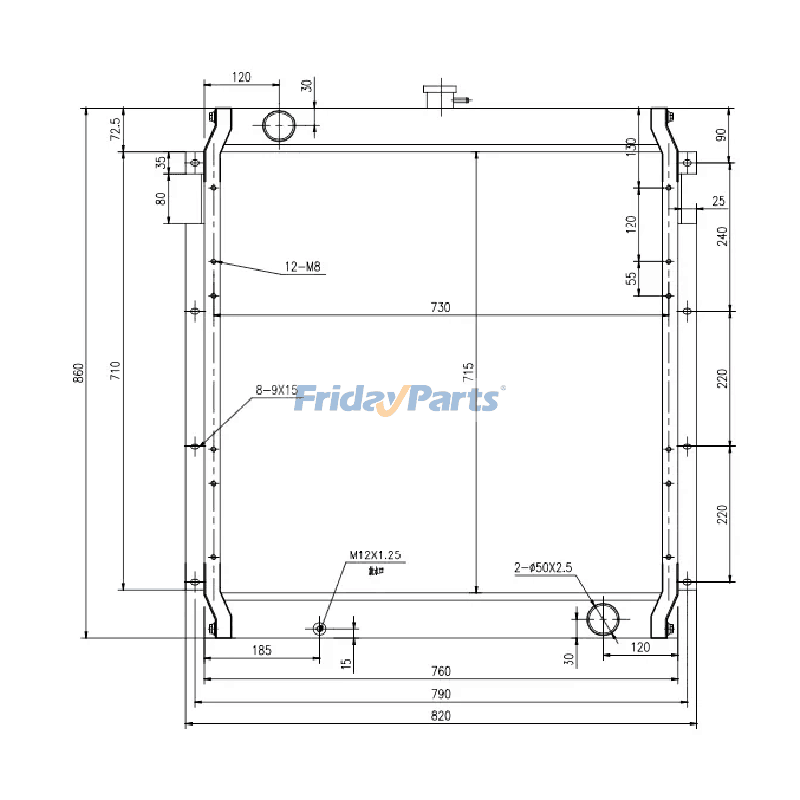 Radiator 7Y-1961 for Caterpillar Engine 3066 Excavator CAT 320 320L 320N