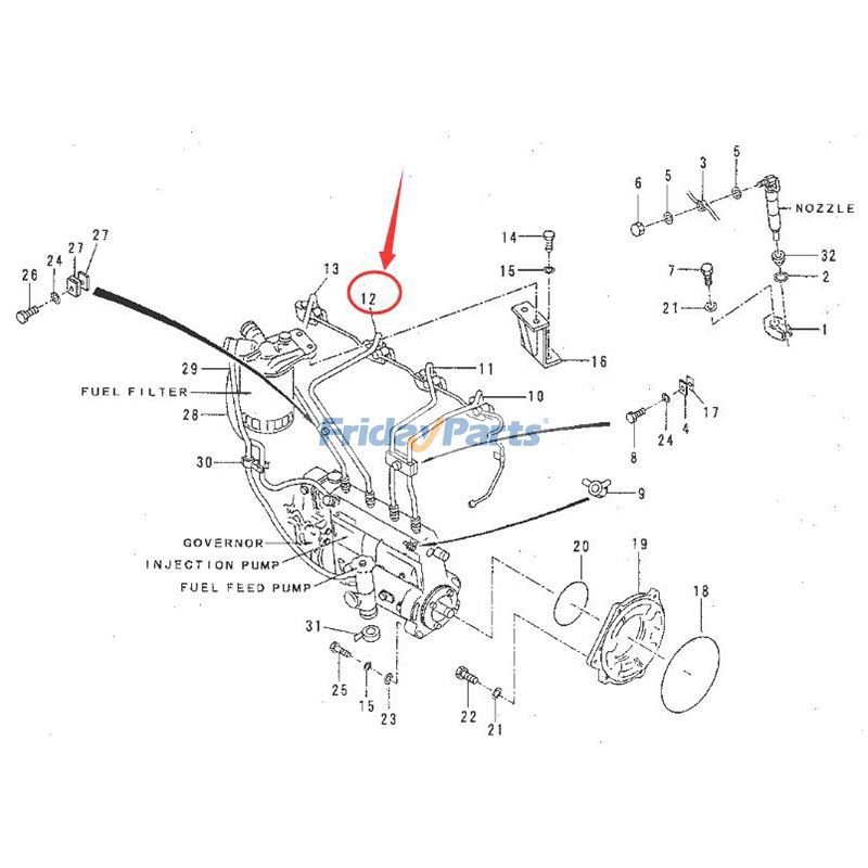 For Caterpillar CAT 311 311B 312 312B Excavator Pipe 5I-7875