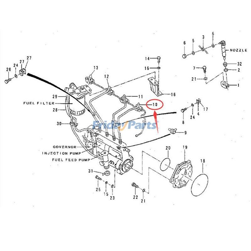 For Caterpillar CAT 311B 311 312 312B 3064 Pipe 5I7873