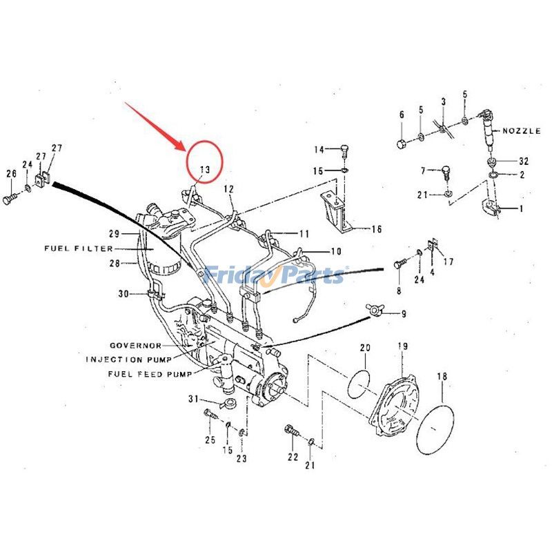 For Caterpillar CAT Excavator 311 311B 312 312B Engine 3064 Pipe 5I-7876