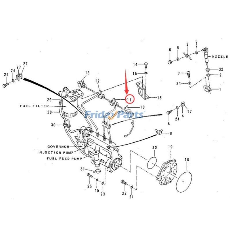 For Caterpillar CAT Excavator 311 311B 312 312B Pipe 5I-7874