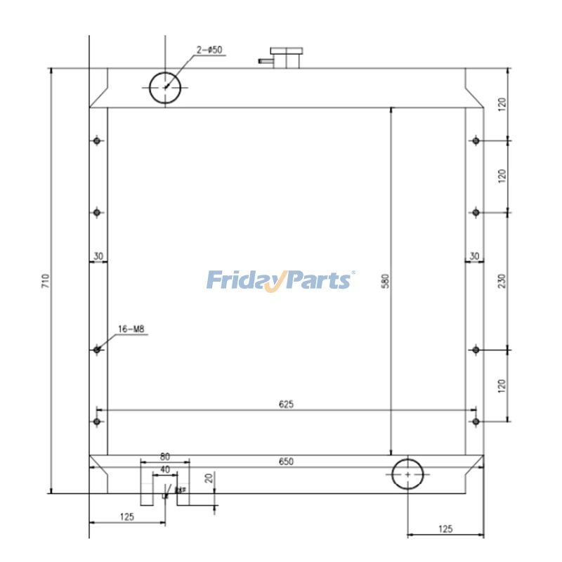 FridayParts Wassertank Kühler Caterpillar CATSB