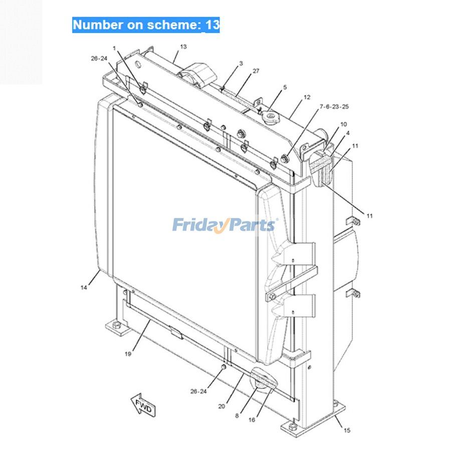 Für Caterpillar Bagger CAT 315D L 319D L 319D LN Motor C4.2 Hydraulikölkühler 281-3525