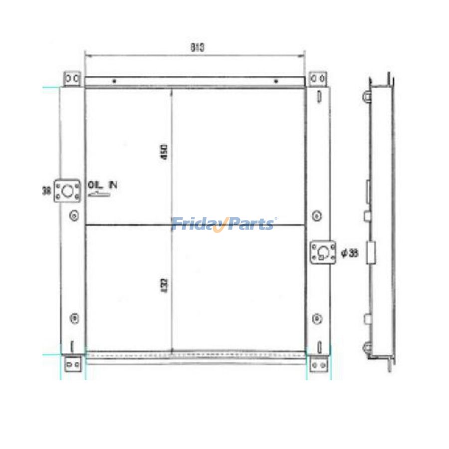 Refroidisseur d'huile hydraulique CAT erpillarpour Pelle