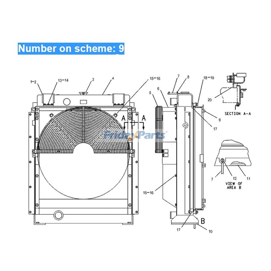 Refroidisseur d'huile hydraulique CAT erpillarpour Pelle