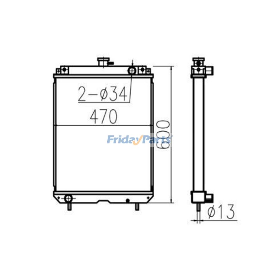 For Caterpillar Wheel Loader CAT 902B-2 Water Tank Radiator Core ASS'Y 244-6710