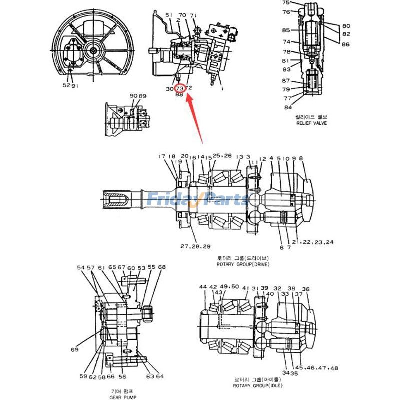 Doosan 130-2 130W-III 170W-III Relief Valve for Excavator