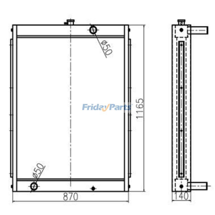 For Daewoo Excavator DH258-5 Water Tank Radiator Core ASS'Y