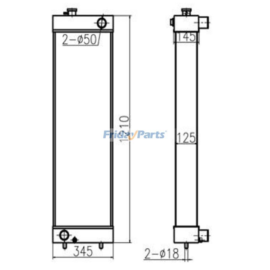 For Daewoo Excavator DH420-7 Water Tank Radiator Core ASS'Y New Type