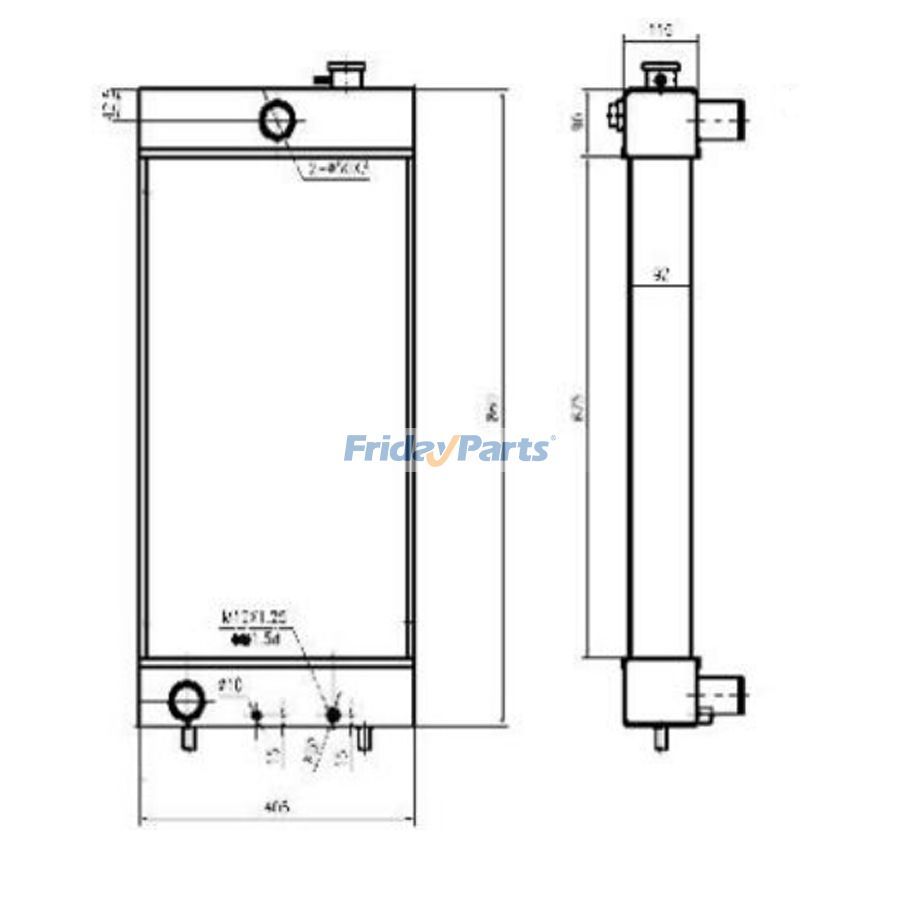 For Daewoo Excavator DX120 Water Tank Radiator Core ASS'Y