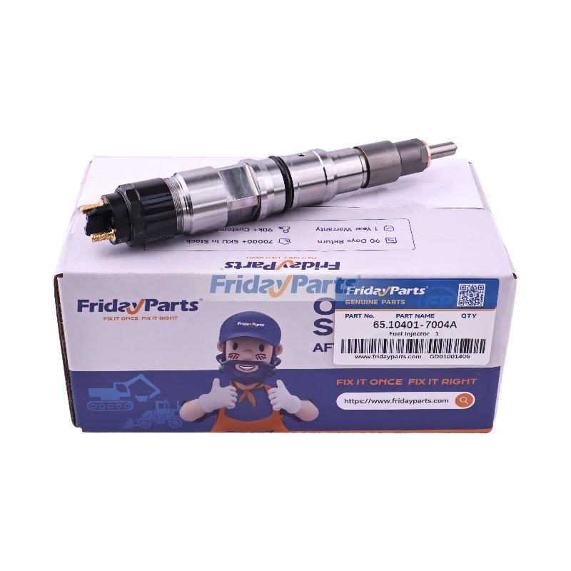 Fuel Injector 65.10401-7004A for Doosan Engine DL06 Excavator DX140LC DX160LC DX180LC DX140LC DX225LC DX225NLC DX255LC DX140W DX210W DX190W
