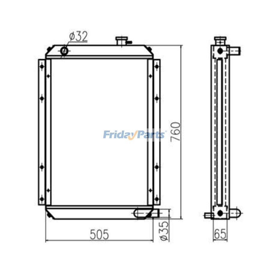 For Doosan Excavator DH80GOLD Water Tank Radiator ASS'Y