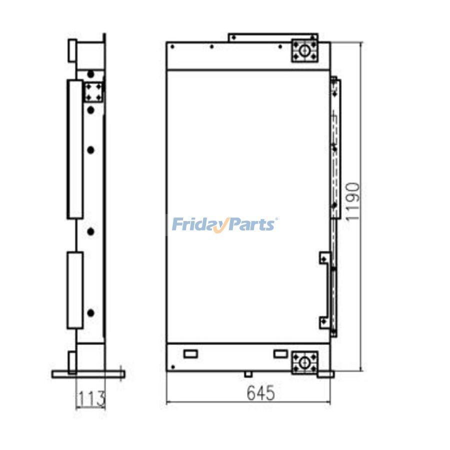 Refroidisseur d'huile hydrauliquepour Pelle