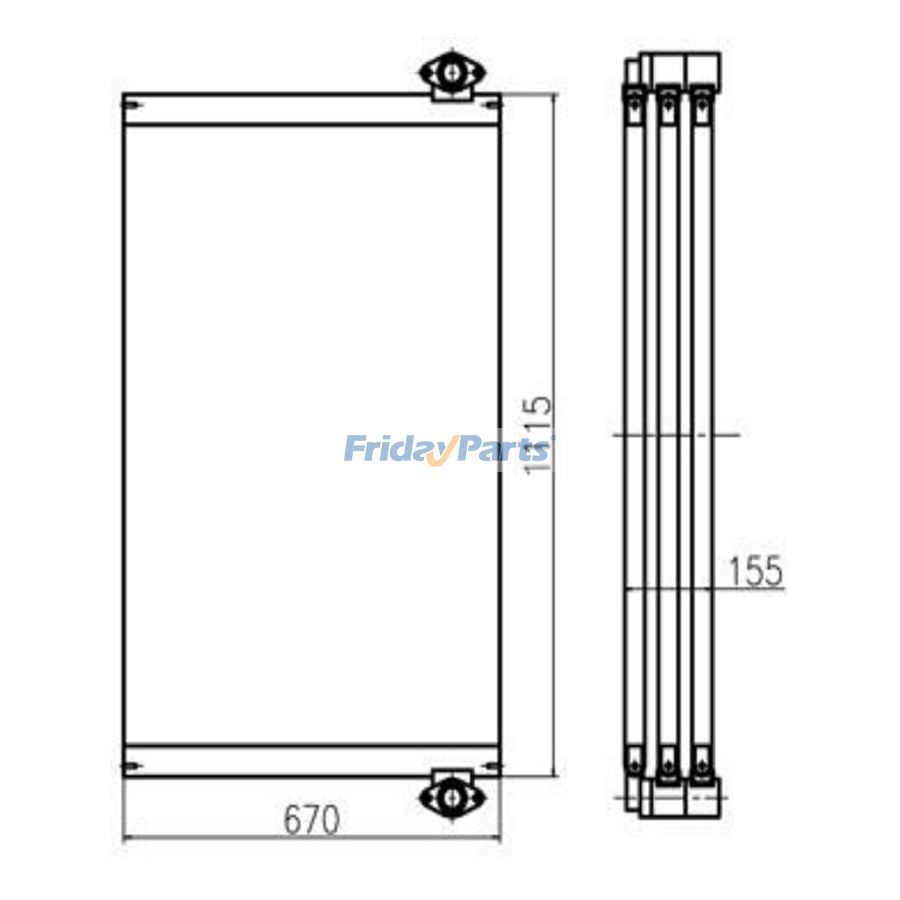 Für Doosan Bagger DX480LC Hydraulikölkühler