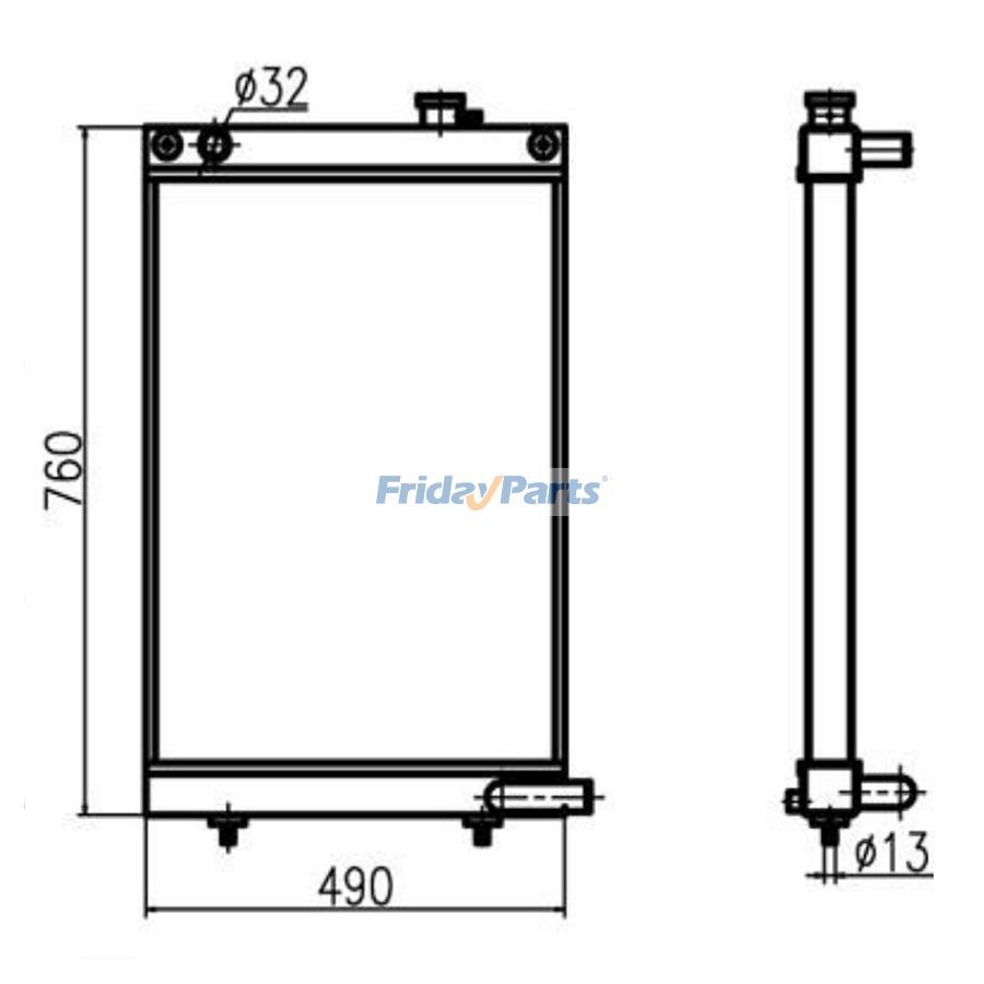 For Doosan Excavator DX80GOLD Water Tank Radiator ASS'Y