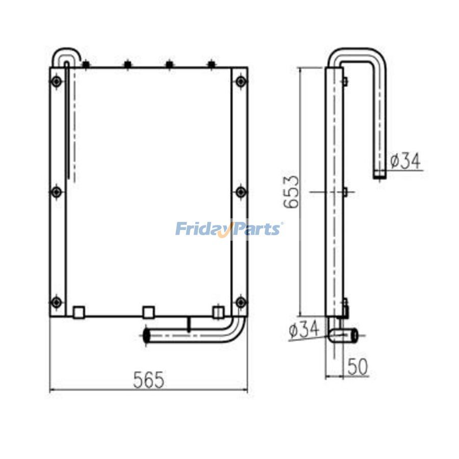 Für Doosan Bagger S55 S55W-V Hydraulikölkühler