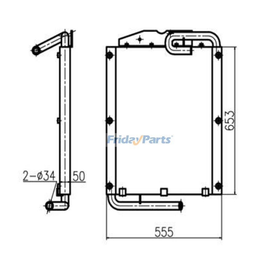 Für Doosan Bagger S55-V Hydraulikölkühler