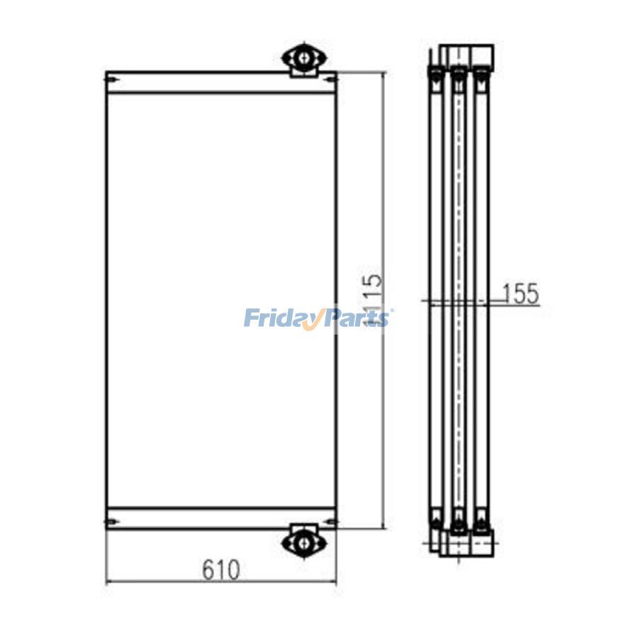 Für Doossan Bagger DX380LC Hydraulikölkühler