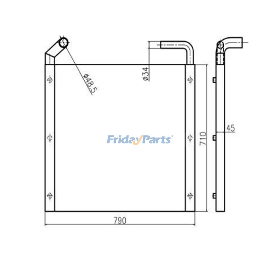 Refroidisseur d'huile hydraulique EX110-5 EX160LC-5 de FridayParts