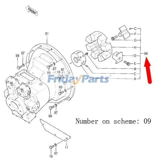 PumpenkupplungsbaugruppeFür HITACHI