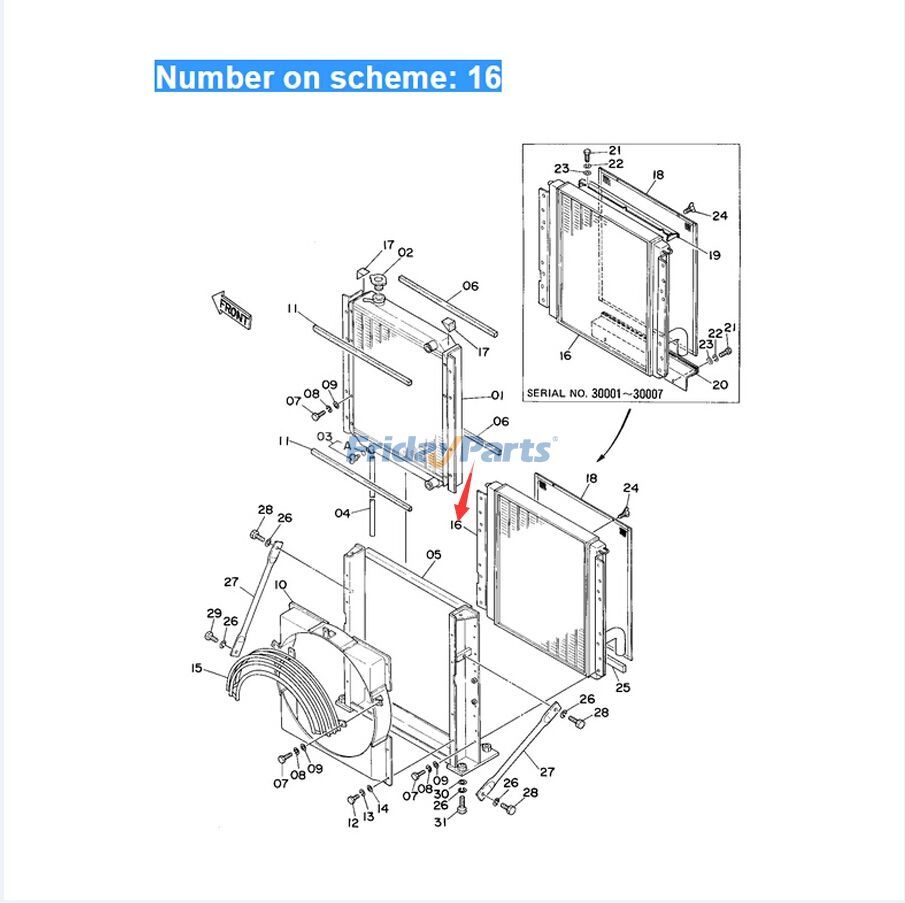 Ensemble refroidisseur d'huile hydrauliquepour Pelle