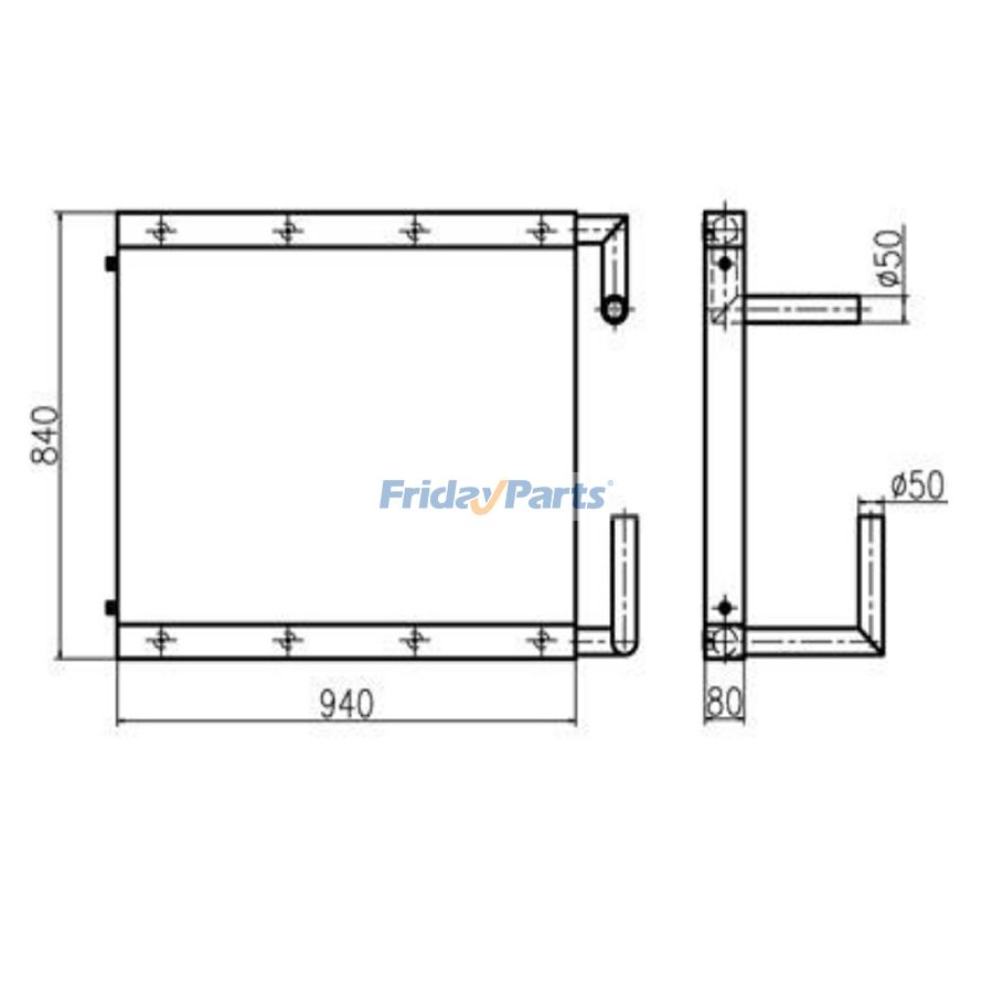 Refroidisseur d'huile hydraulique pour excavatrice Hitachi EX300-2 EX300-3 EX300-3C EX310H-3C 4320516