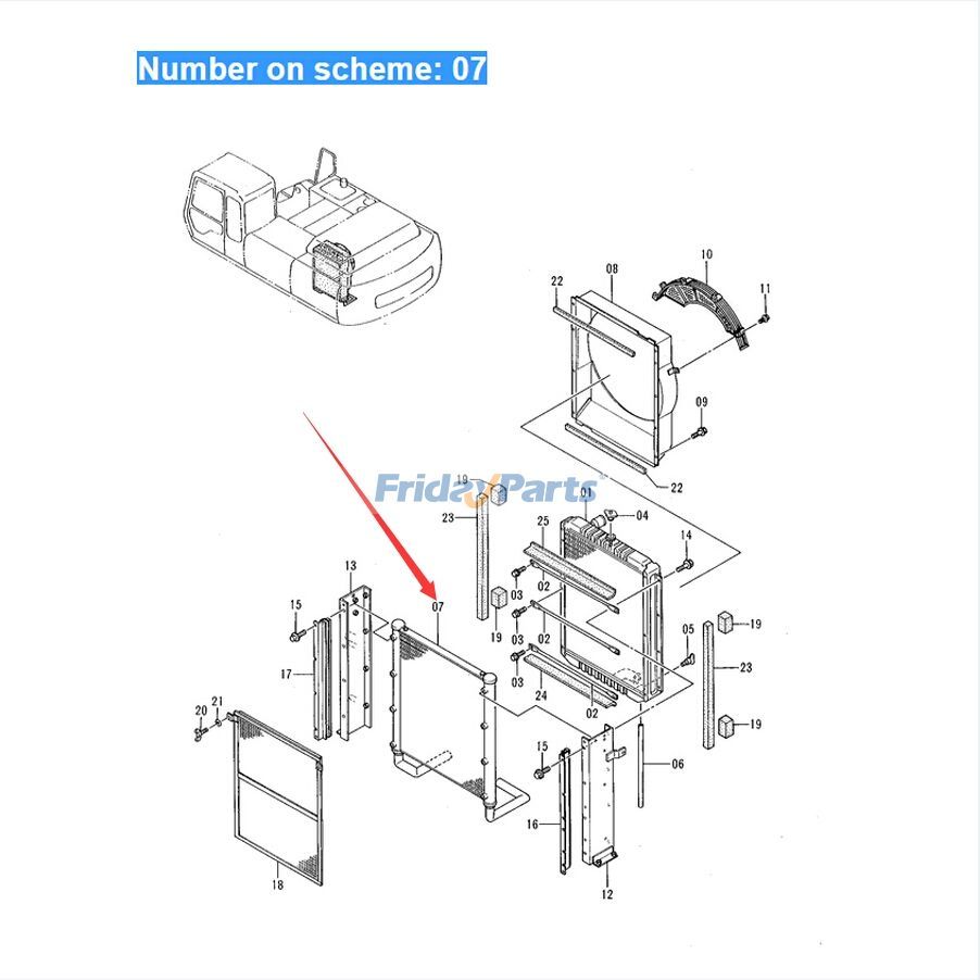Refroidisseur d'huile hydraulique pour excavatrice Hitachi EX300-2 EX300-3 EX300-3C EX310H-3C 4320516
