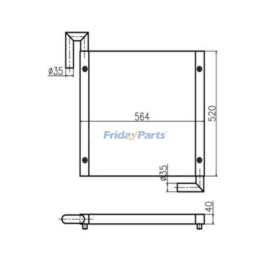 Refroidisseur d'huile hydraulique pour excavatrice Hitachi EX60-5 EX60-5LC 4397056pourPour HITACHI