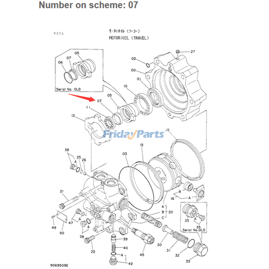 For Hitachi Excavator EX75UR EX90 Travel Motor Cap 4252672