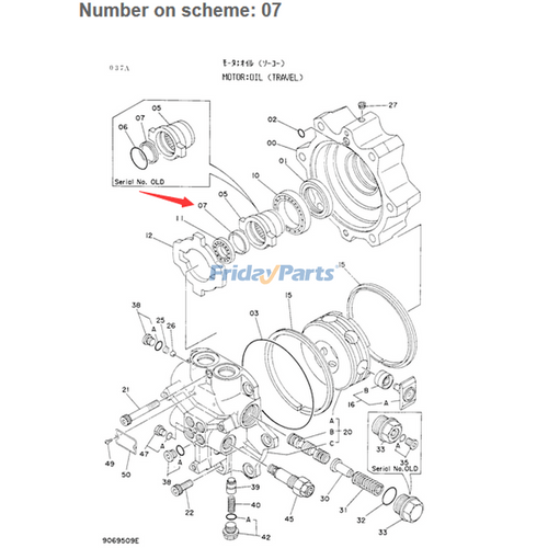 2017872 For Hitachi Excavator EX75UR EX90 Travel Motor Cap 4252672