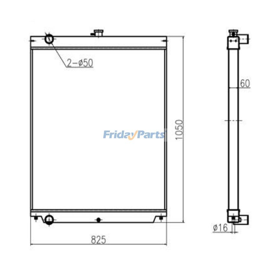 For Hitachi Excavator ZX360 Water Tank Radiator Core ASS'Y