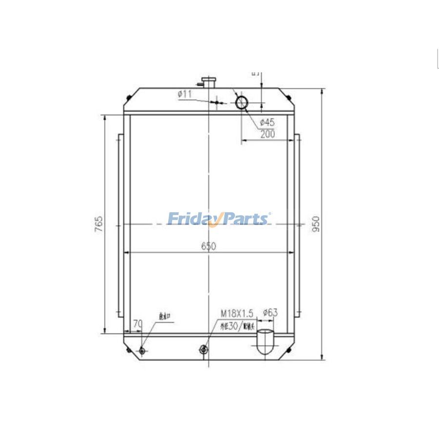 For Hyundai Excavator R190-7 Water Tank Radiator Core ASS'Y