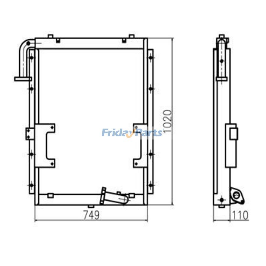 Für Hyundai Bagger R205-7 Hydraulikölkühler